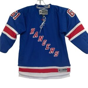 Reebok NHL NY Rangers #61 Nash Hockey Jersey Sz Youth L/XL (M22)